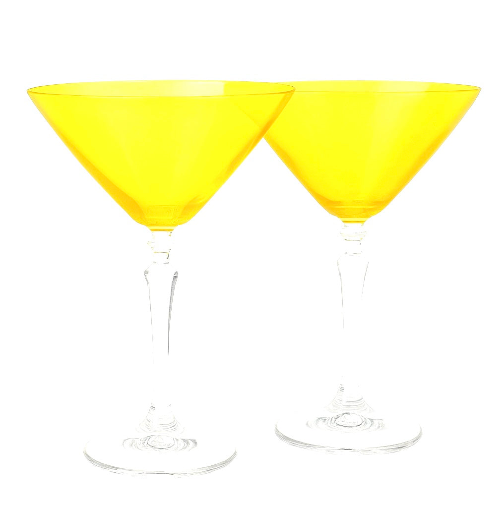 Painted Crystal Martini Glasses - Set of 2