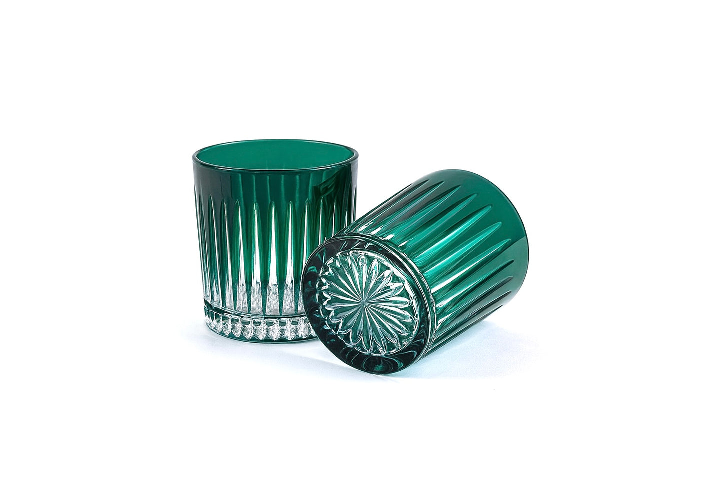 Linia Crystal Tumblers - Set of 2 in emerald green