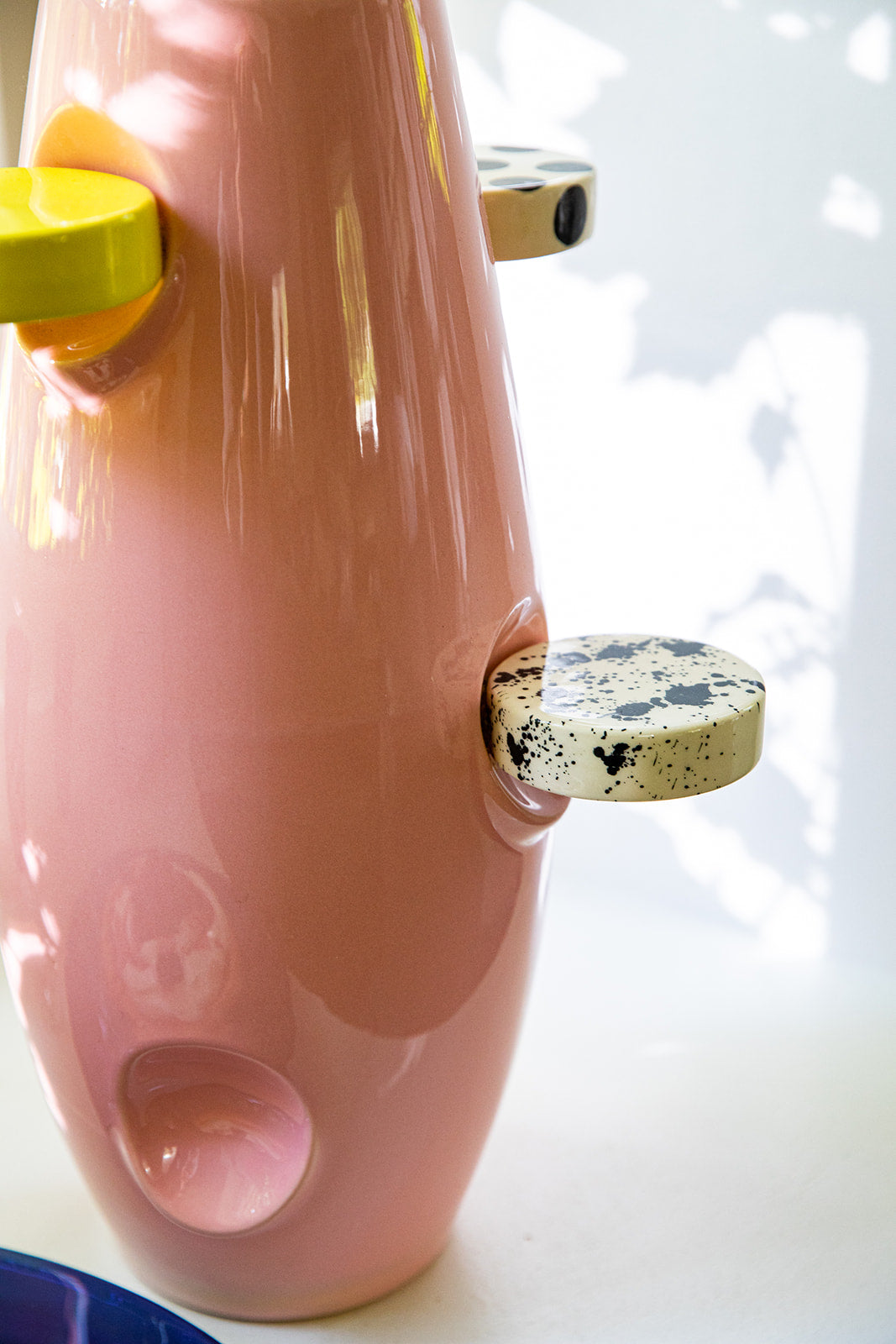 Ceramic pink rocket vase