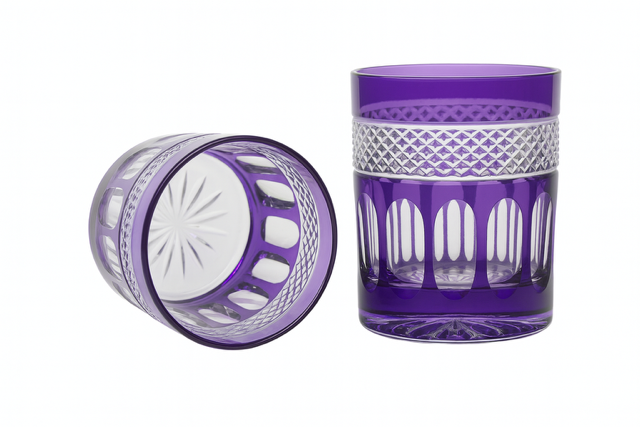 Reversed Francuz Crystal Tumblers - Set of 2 Purple