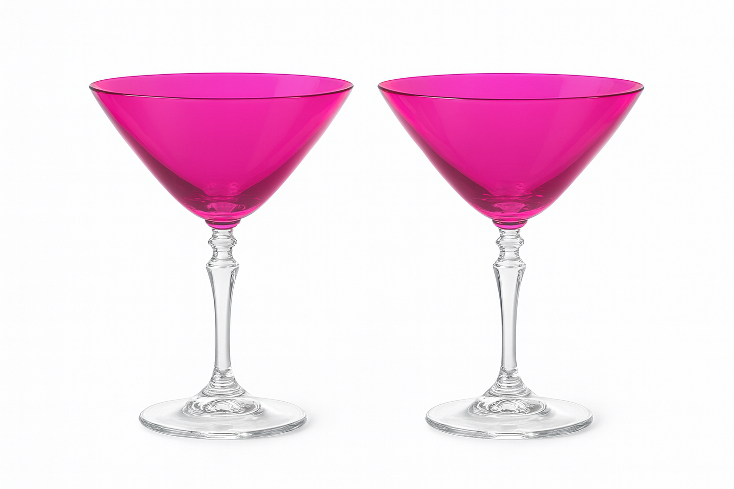 Painted Crystal Martini Glasses - Set of 2