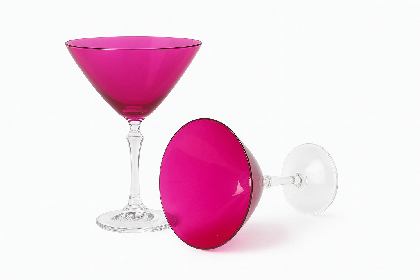 Painted Crystal Martini Glasses - Set of 2