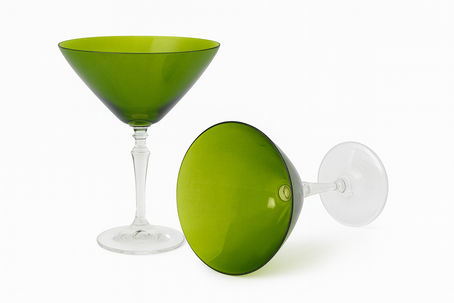 Painted Crystal Martini Glasses - Set of 2