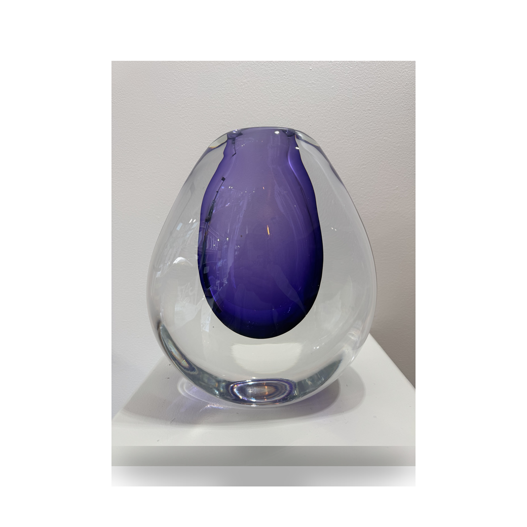 Heavy Glass Vase in violet
