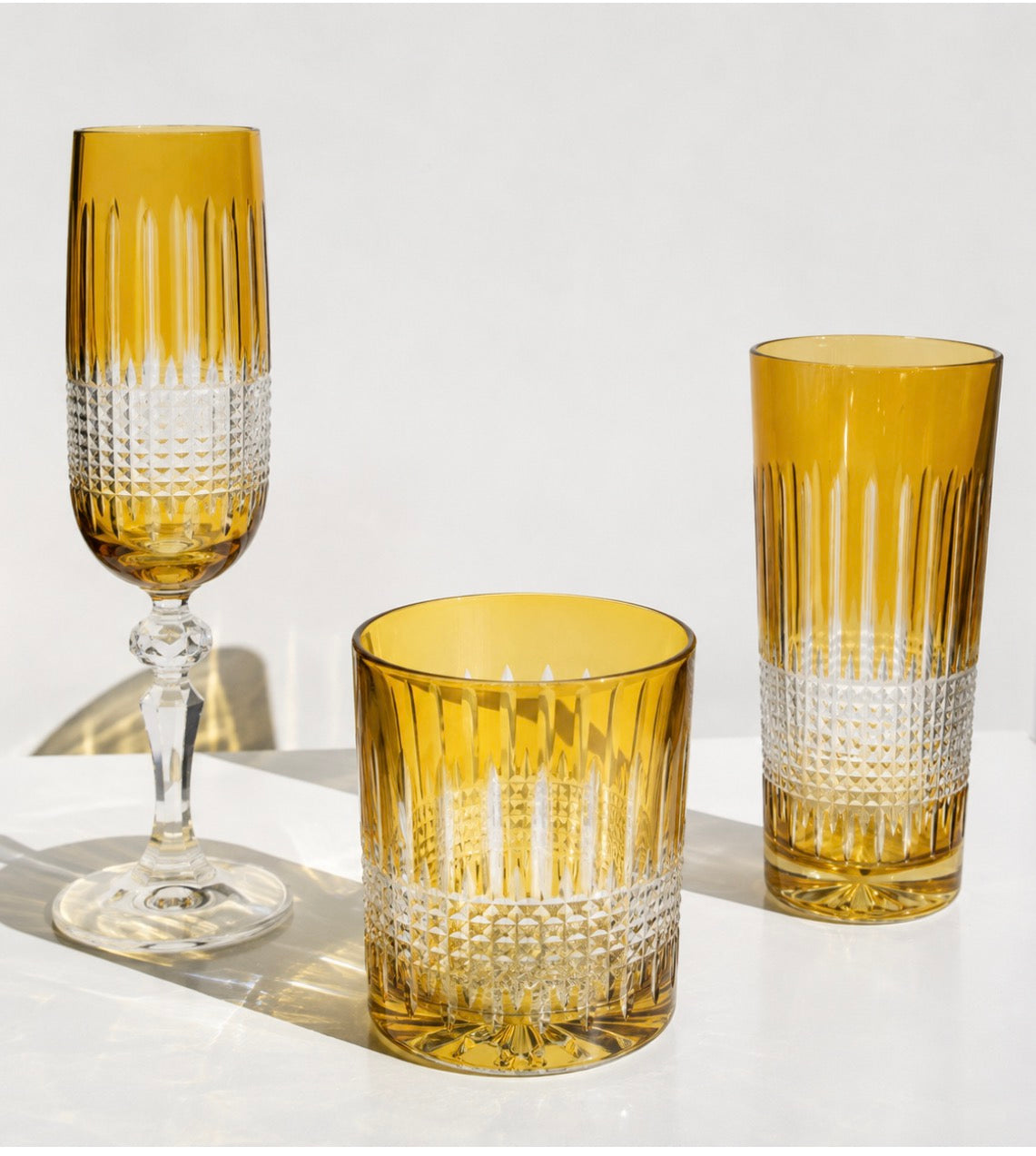 Miecz Crystal Tumblers - Set of 2 Lekki Yellow