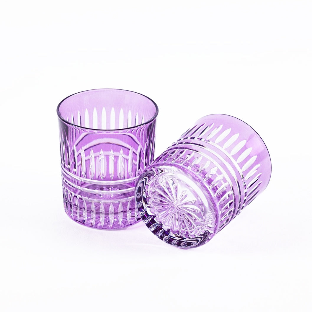 Plomyk Crystal Tumblers - Set of 2 in Purple