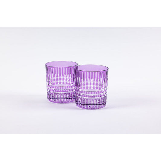Plomyk Crystal Tumblers - Set of 2 in Purple