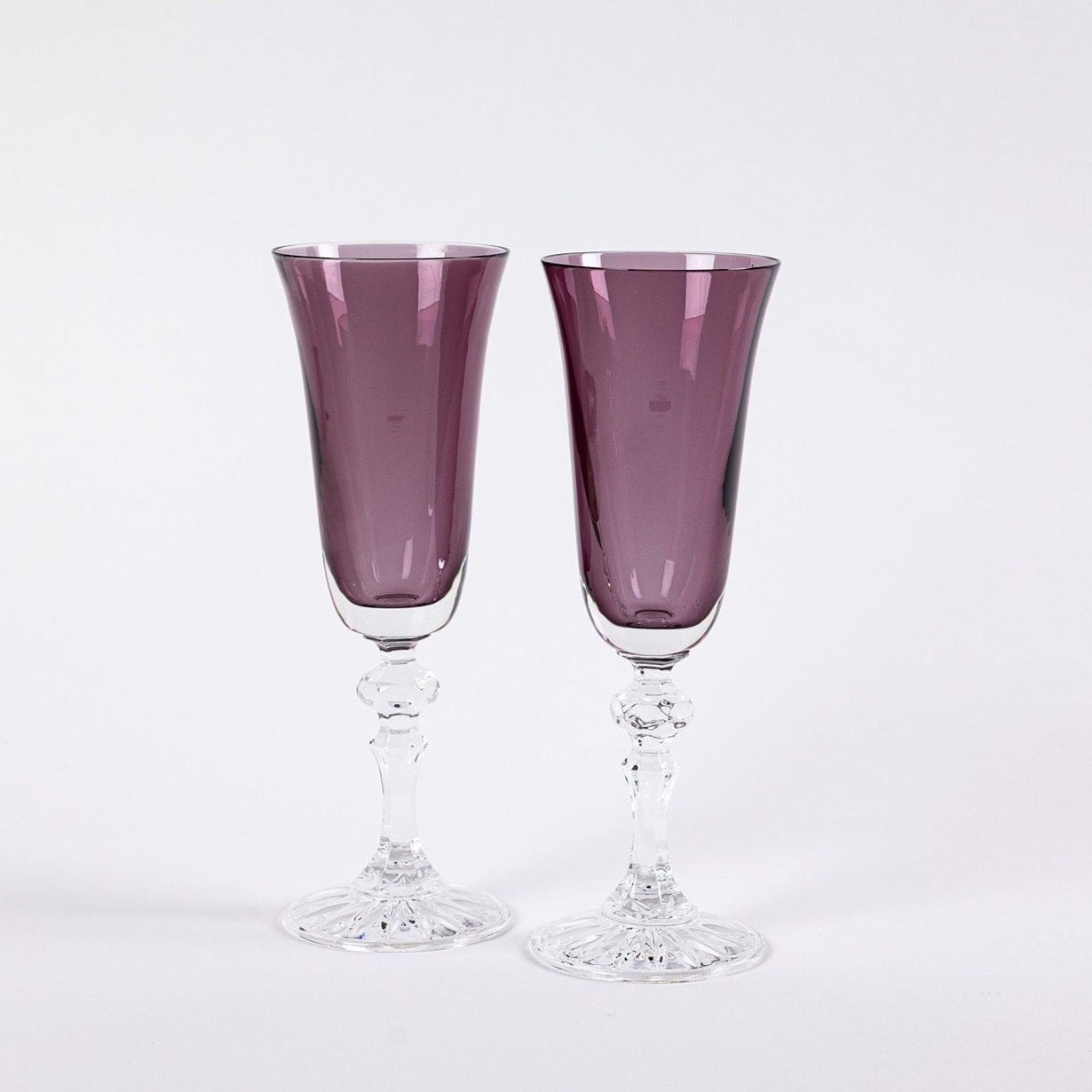 Painted Crystal Champagne Flutes - Set of 2
