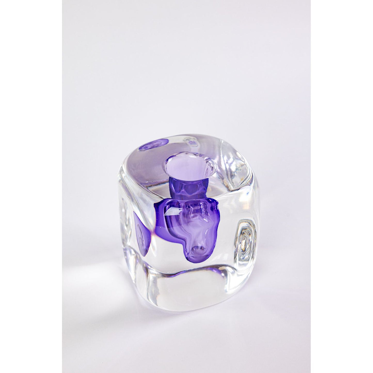 Bon-Bon Square Glass Vase in Purple