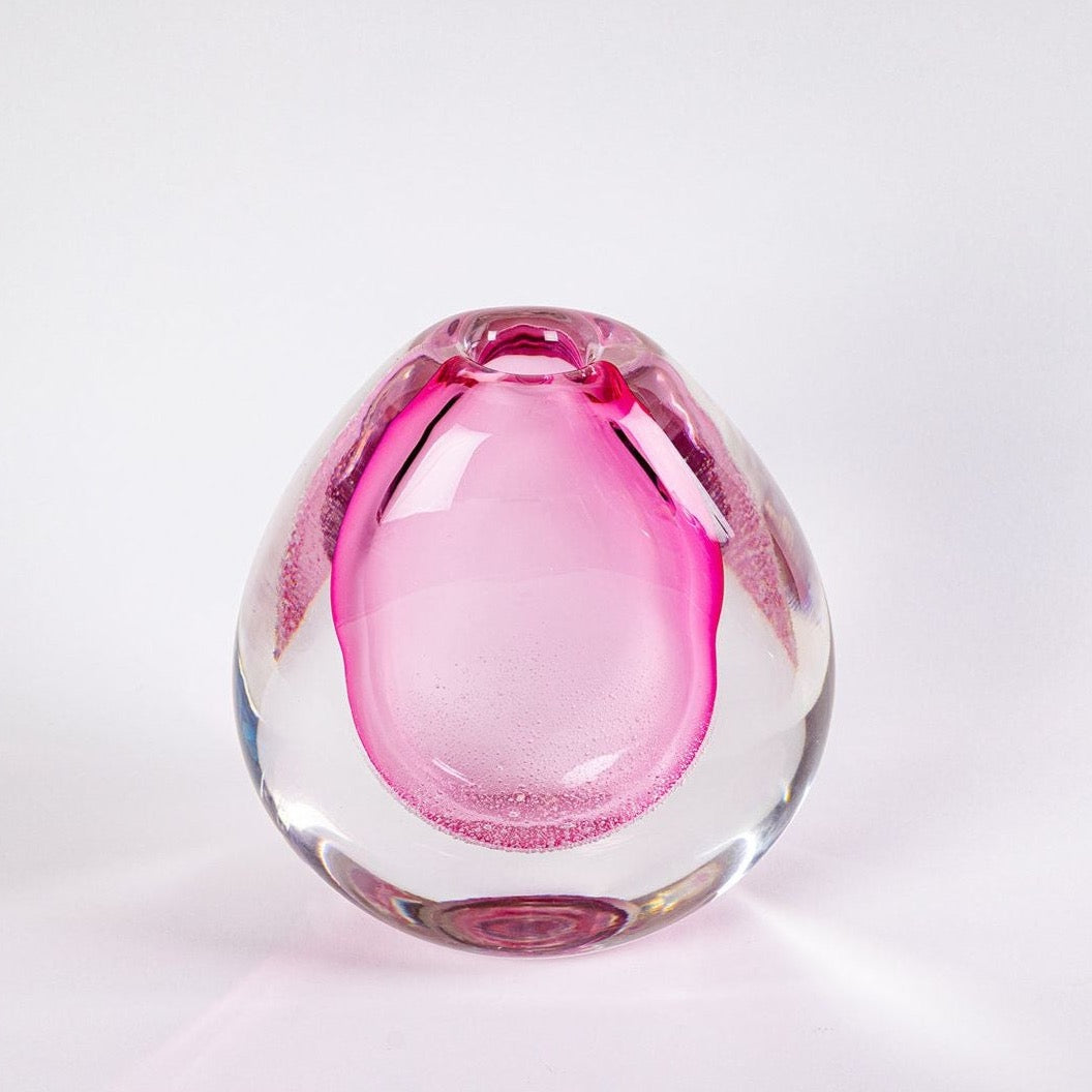 Bon-Bon Glass Vase in Roza Pink