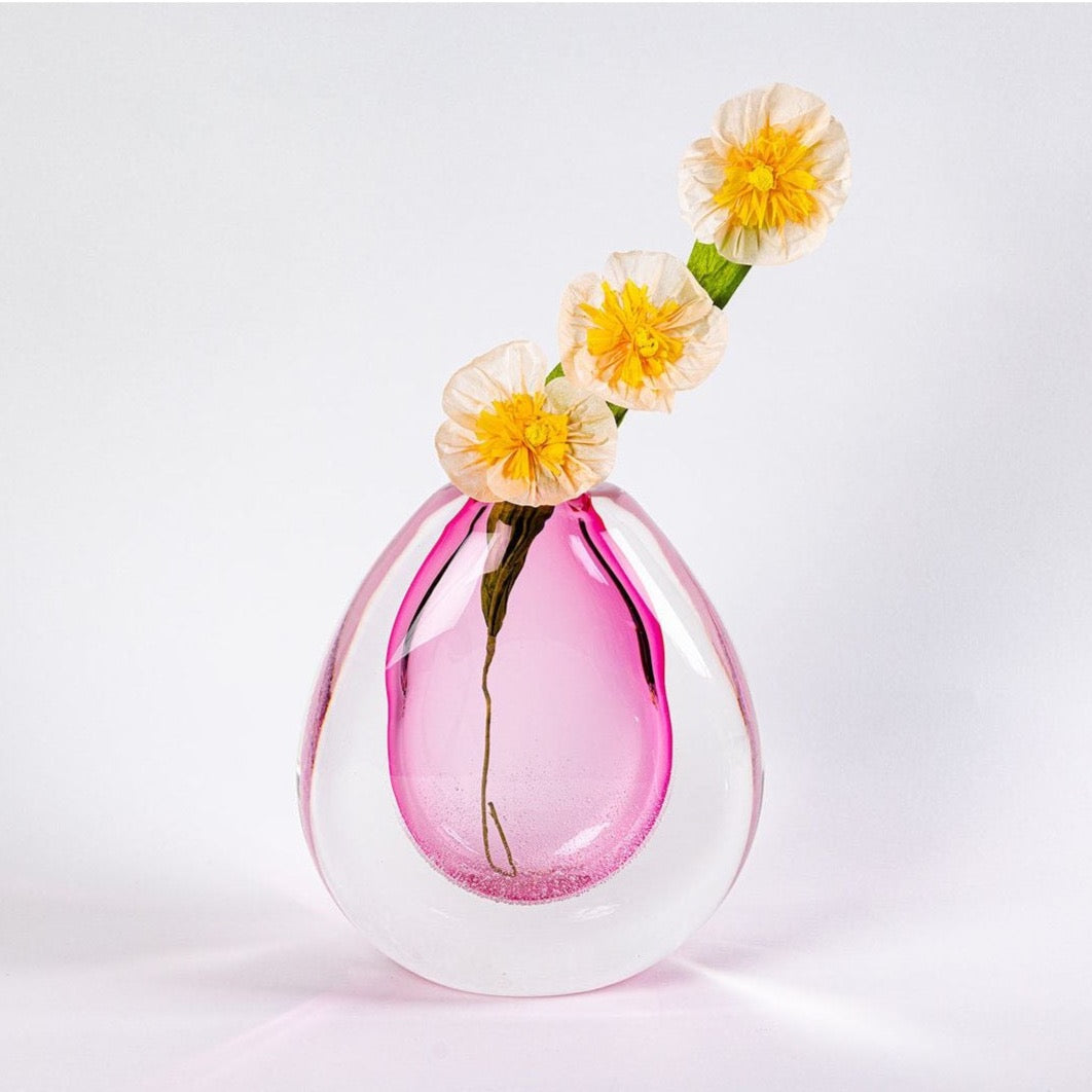 Bon-Bon Glass Vase in Roza Pink