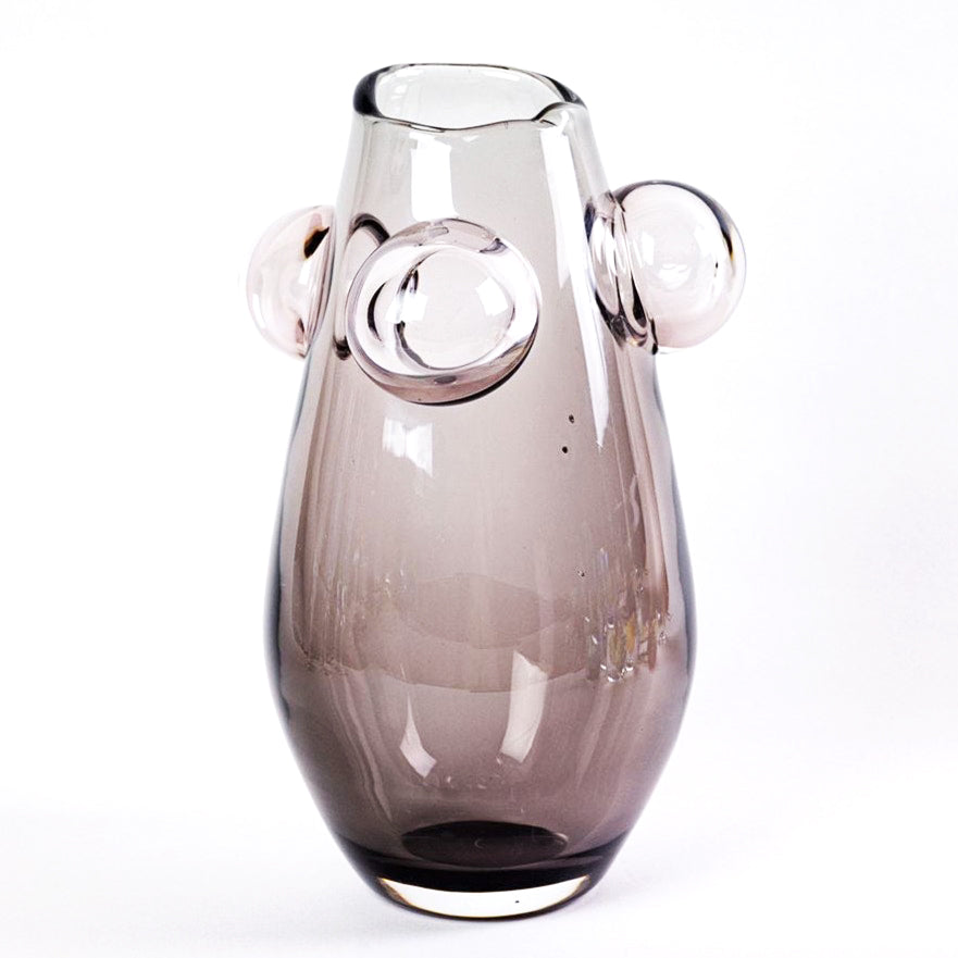 Glass Bubble Vase in Dym Gray