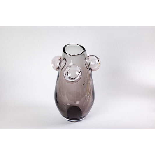 Glass Bubble Vase in Dym Gray