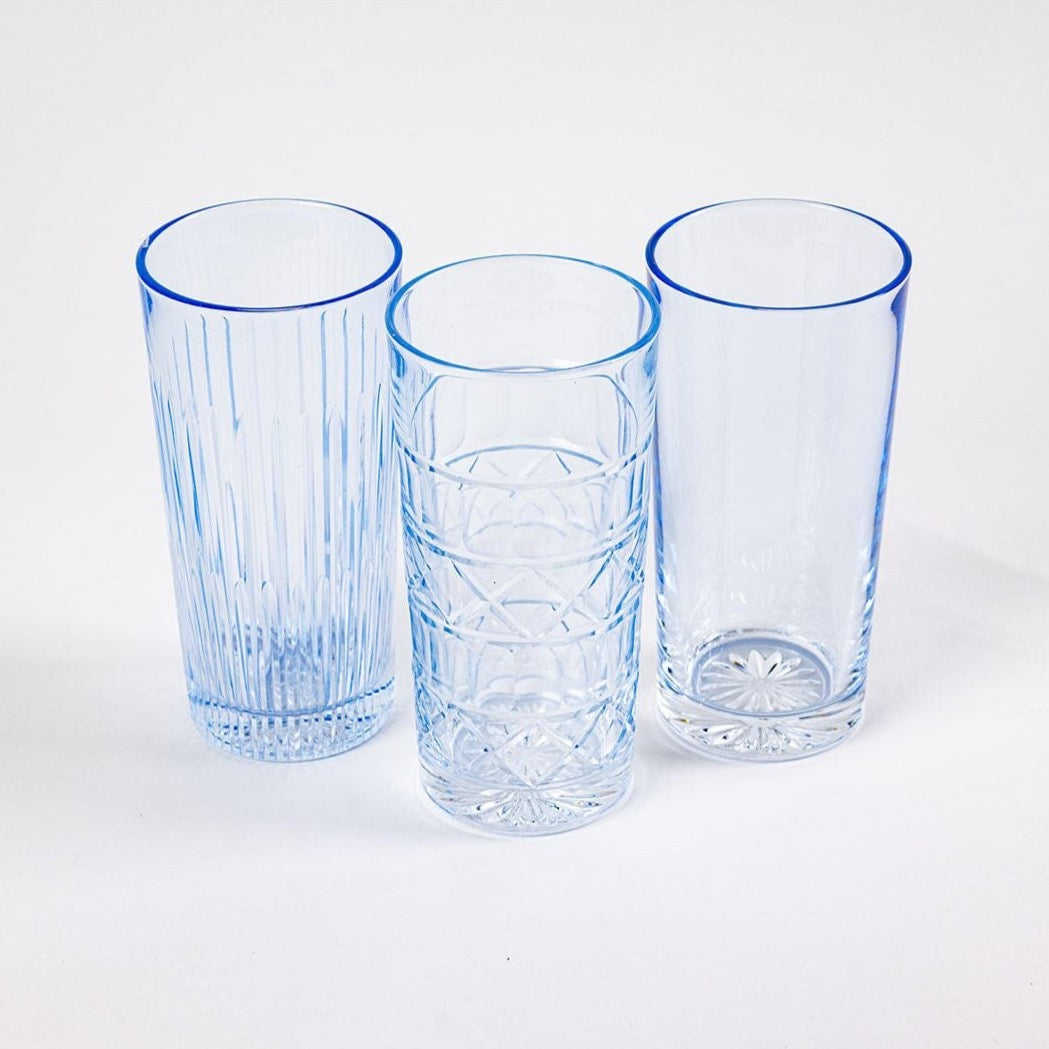 Set of 6 high ball crystal glasses