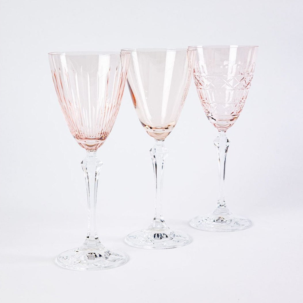 Crystal Wine Glasses- Set of 6