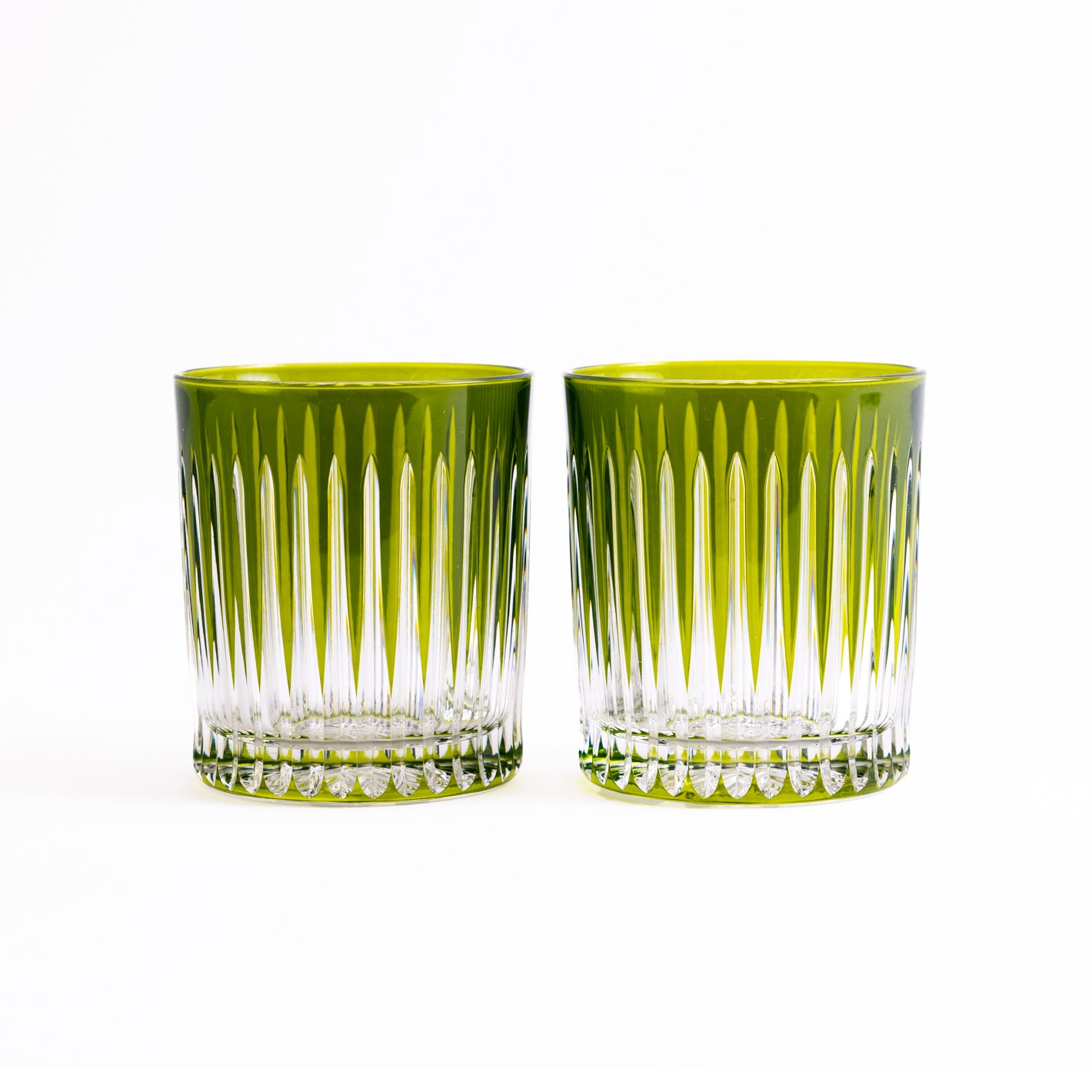 Linia Crystal Tumblers - Set of 2 in Olive Green