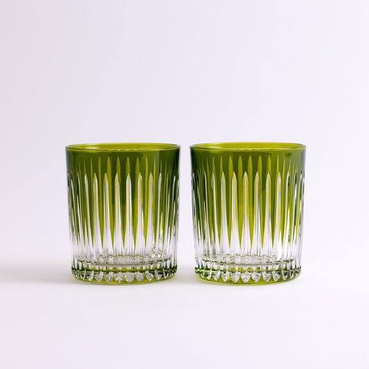 Linia Crystal Tumblers - Set of 2 olive green