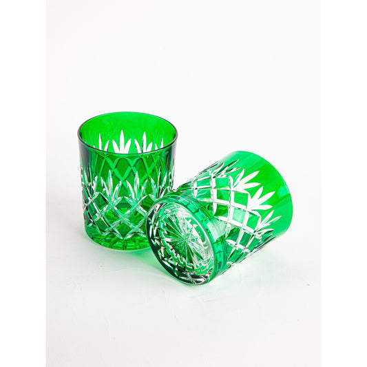 Koszyk Crystal Tumblers - Set of 2 in Green