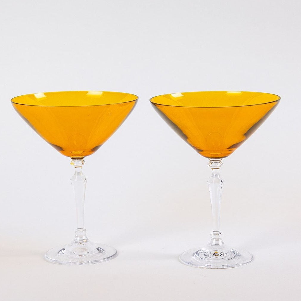 Painted Crystal Martini Glasses - Set of two