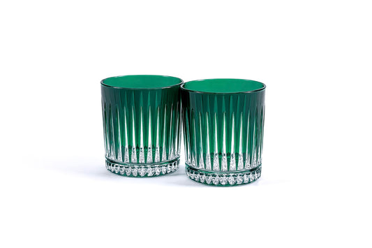 Linia Crystal Tumblers - Set of 2 in emerald green