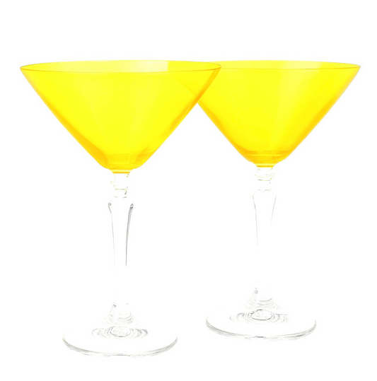 Painted Crystal Martini Glasses - Set of 2