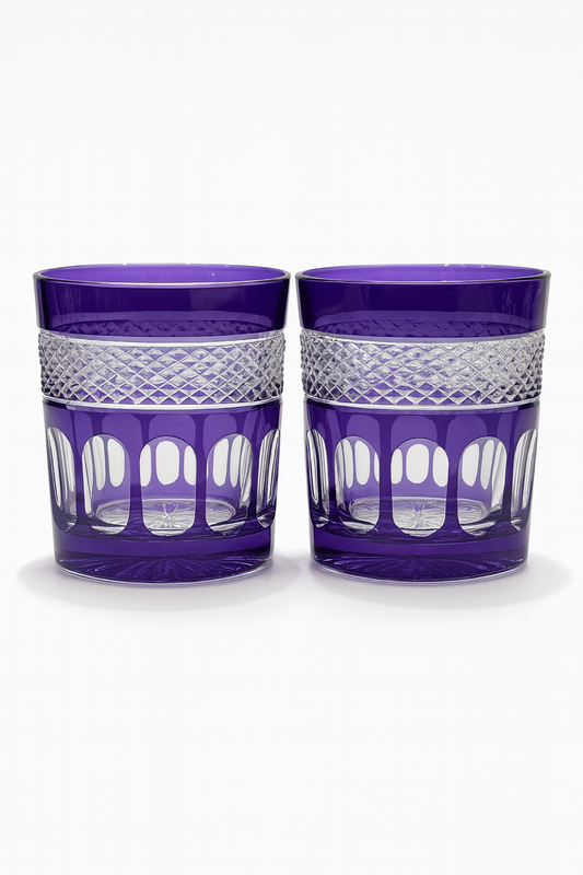 Reversed Francuz Crystal Tumblers - Set of 2 Purple