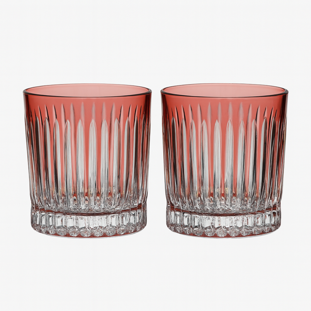 Linia Crystal Tumblers - Set of 2 in dusty red