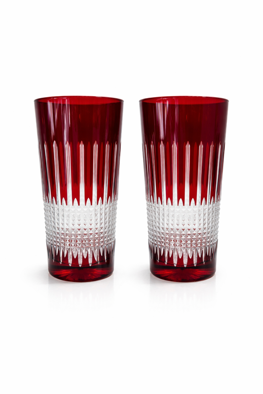 Miecz Crystal Red  Highball Glasses - Set of 2 red