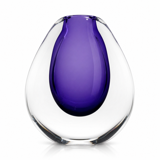 Heavy Glass Vase in violet