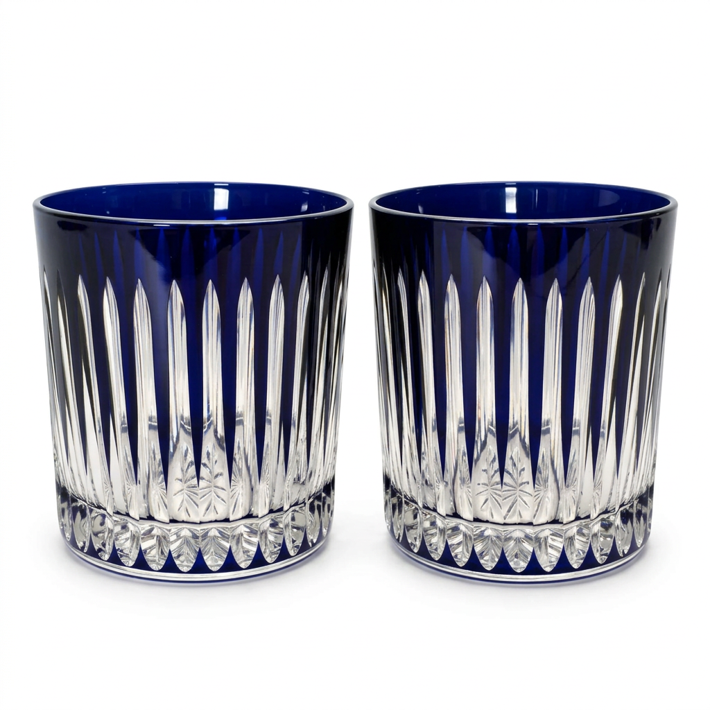 Linia Crystal Tumblers - Set of 2 in Navy