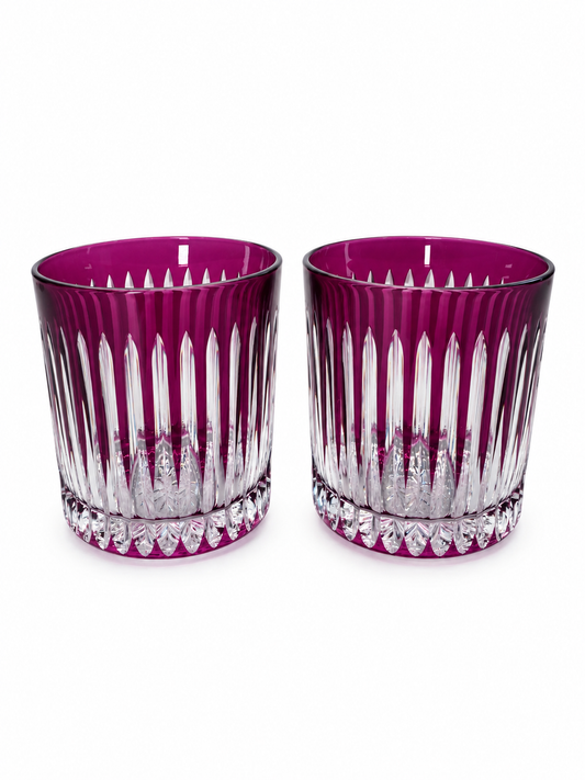 Linia Crystal Tumblers - Set of 2 in Plum