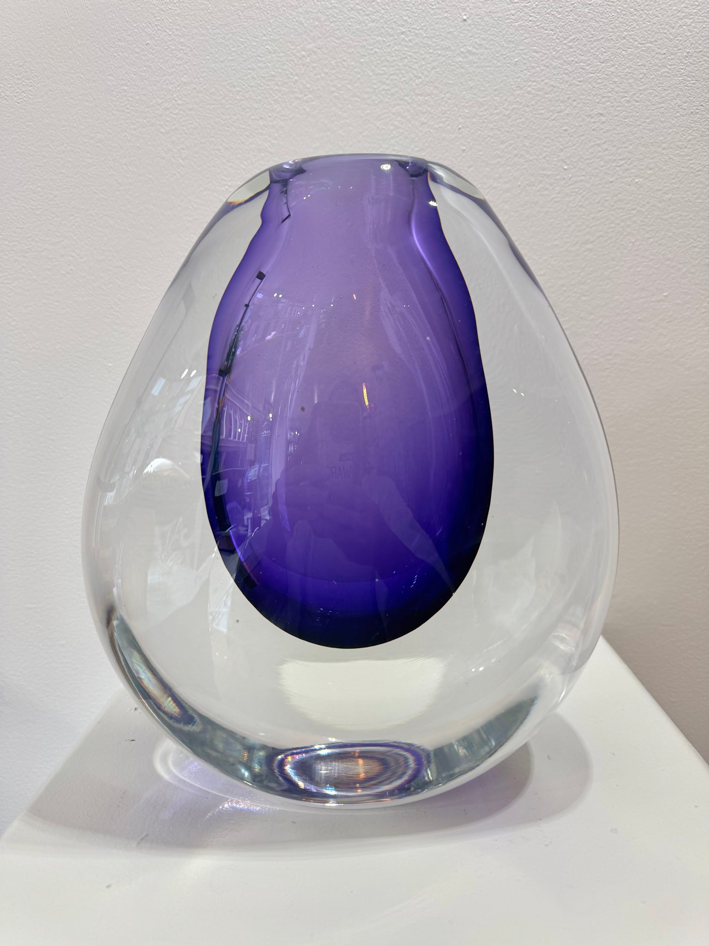 Heavy Glass Vase in violet