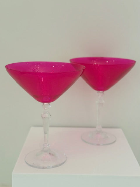 Painted Crystal Martini Glasses - Set of 2