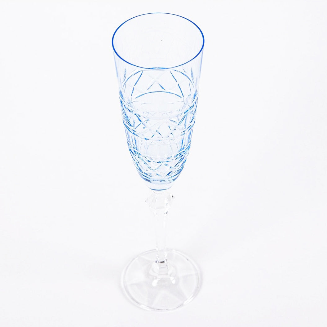 Set of 6 crystal champagne flutes