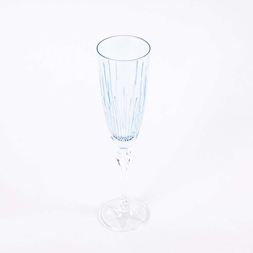 Set of 6 crystal champagne flutes