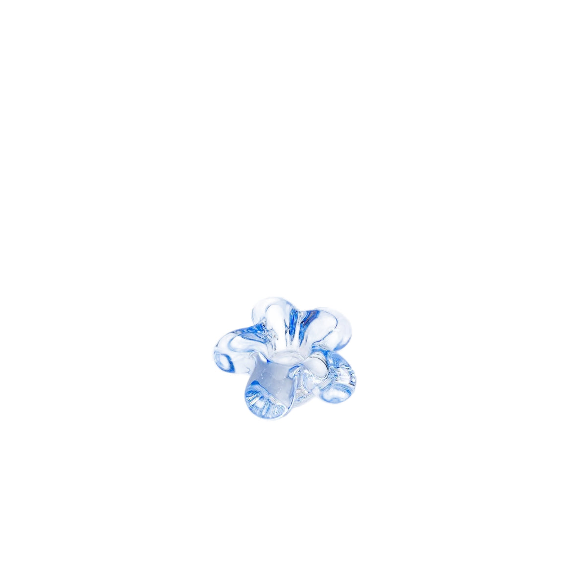 Flower Glass Candle Holder in Baby Blue