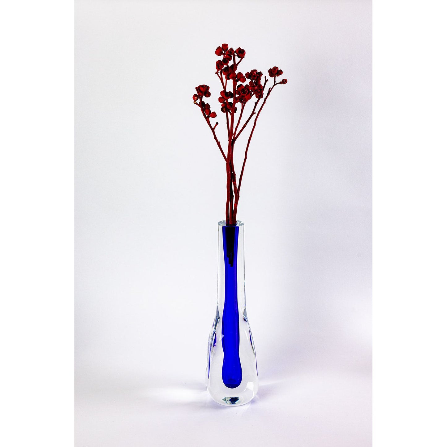 Bon-Bon Tall Glass Vase in Colbalt
