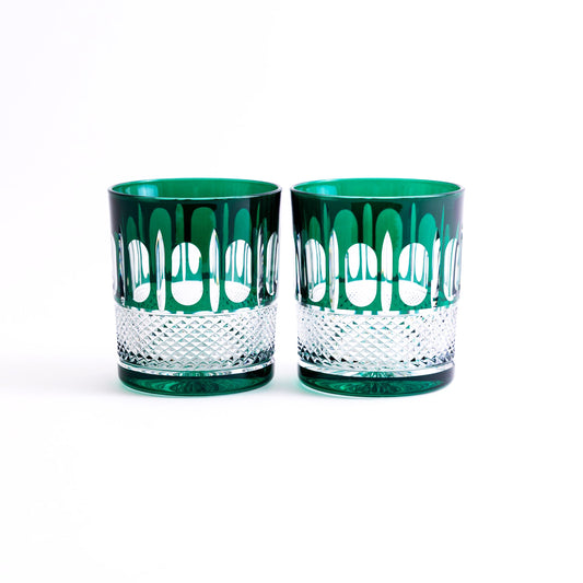 Francuz Crystal Tumblers - Set of 2 in Emerald