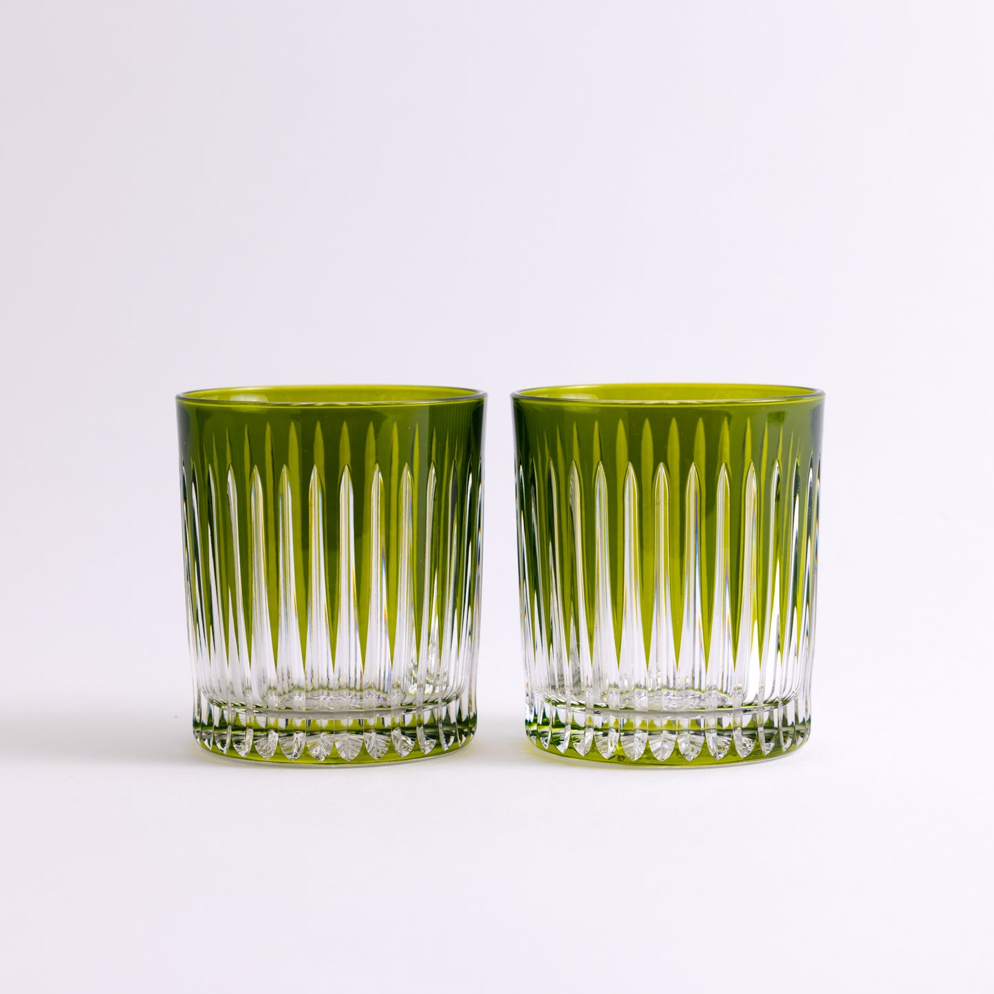 Linia Crystal Tumblers - Set of 2 in Olive Green