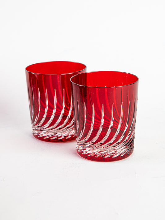 Ogien Crystal Tumblers - Set of 2 in Red