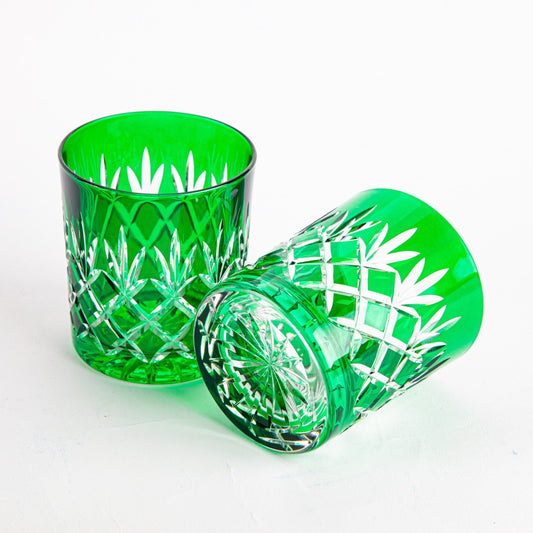 Koszyk Crystal Tumblers - Set of 2 in Green
